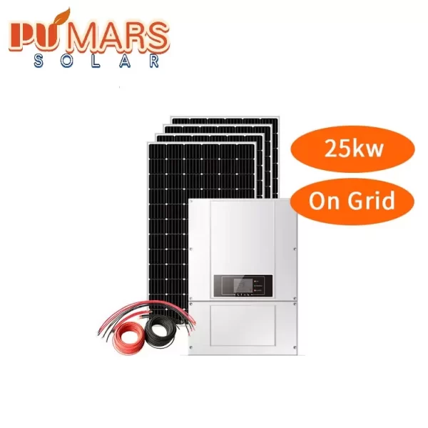 25kW On Grid Solar System Components Growatt Inverter In Dubai
