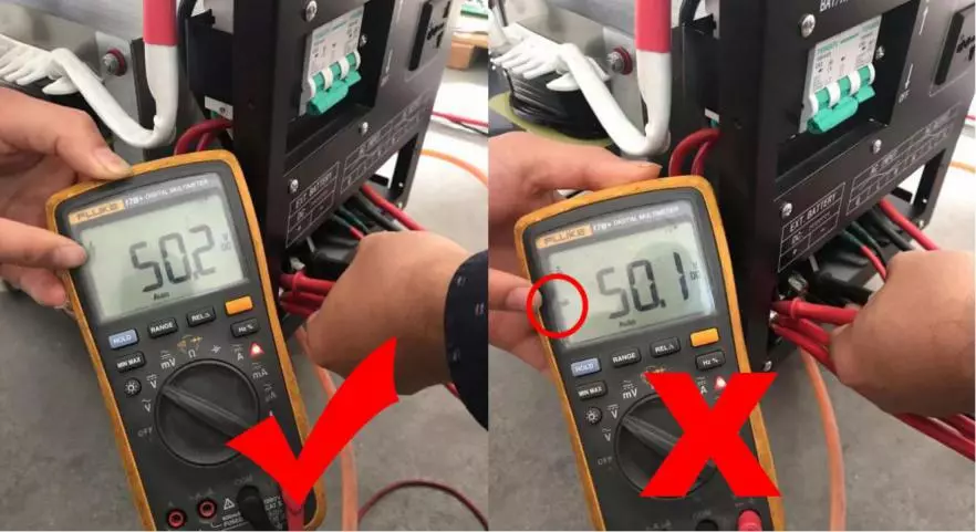 Connected the positive and negative terminals correctly with a multimeter