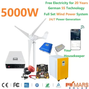 5kVA 5kW Wind Turbine Cost - Horizontal Axis