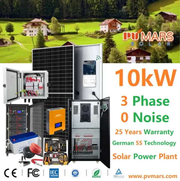 10kVA 10kW 3 Phase Solar Power Plant Price - 2024