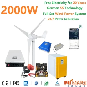 2kVA 2kW Wind Turbine Cost - Horizontal Axis