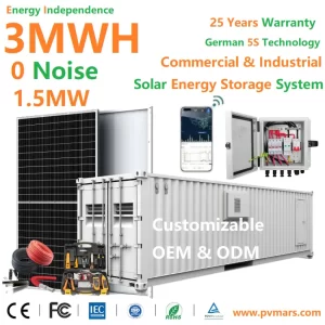 3MWh Energy Storage System With 1.5MW Solar