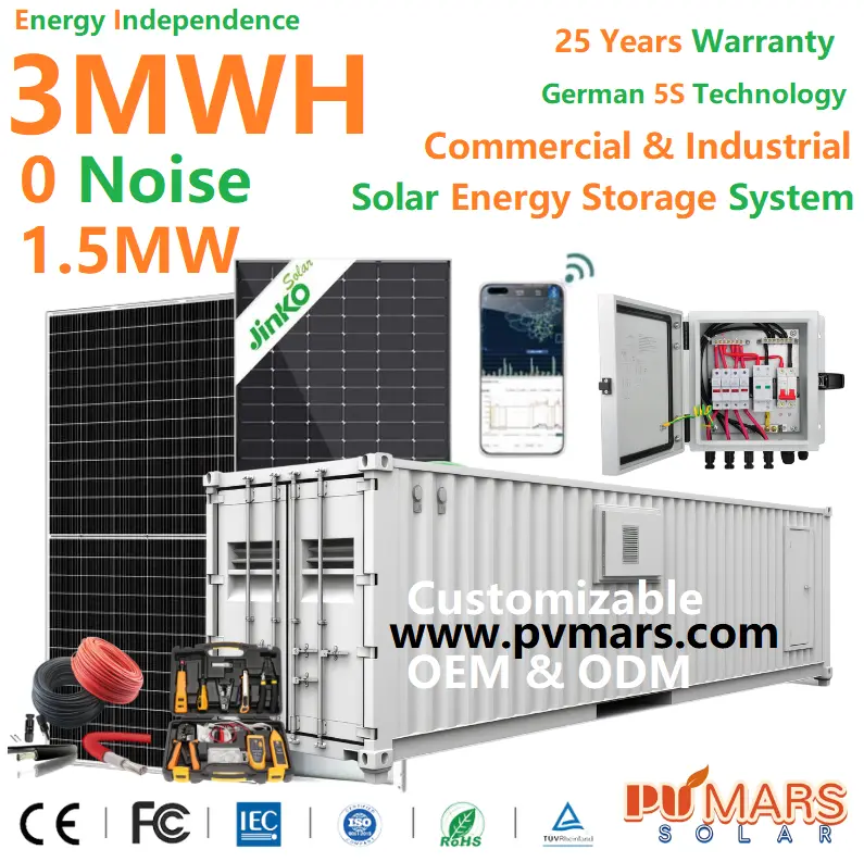 1MWh-3MWh Energy Storage System With Solar Cost