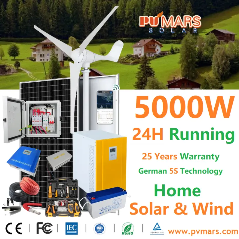 Hybrid 1kW 3kW 5kW Solar Wind Turbine Cost