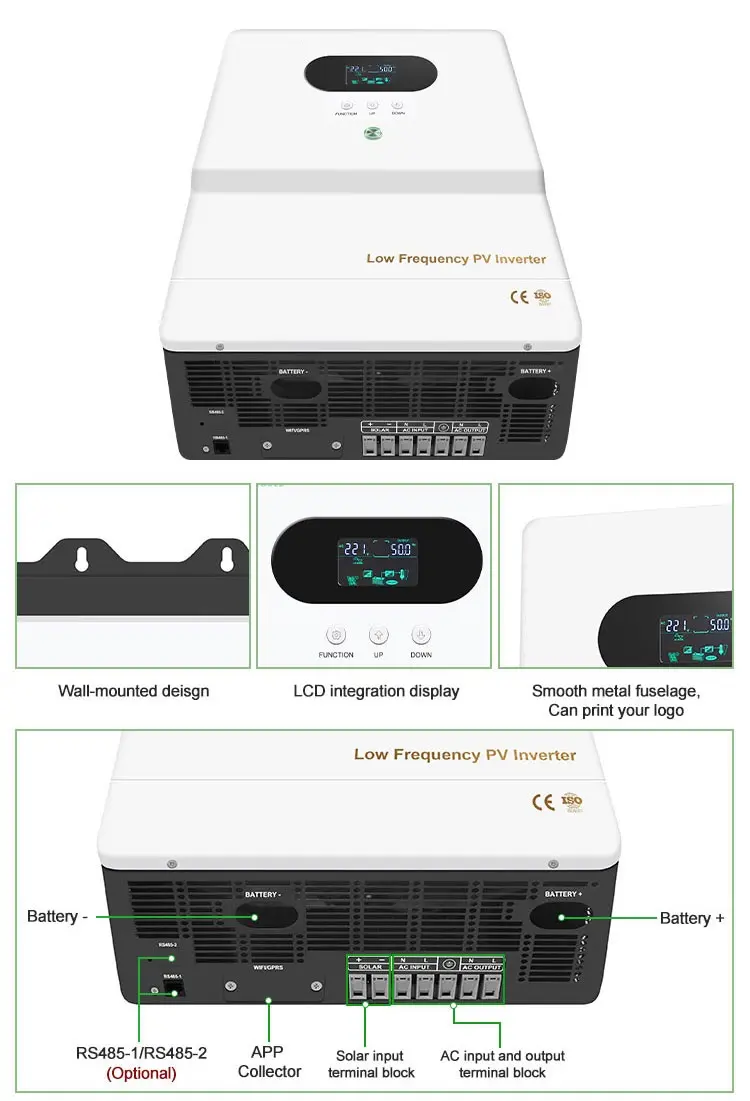 10kw low-frequency inverter with MPPT controller inbuilt