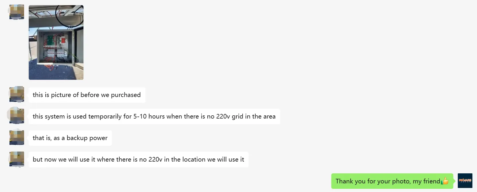 Customer's true evaluation of the solar telecommunications system